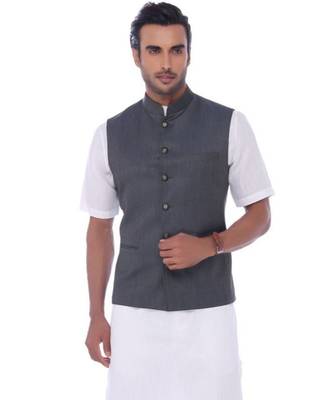 grey Modi Jacket Terry Wool Fabric Latest Design 1