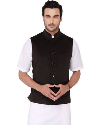 black Modi Jacket Terry Wool Fabric Latest Design 1