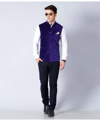 blue Modi Jacket Terry Wool Fabric Latest Design 1