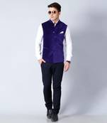 blue Modi Jacket Terry Wool Fabric Latest Design