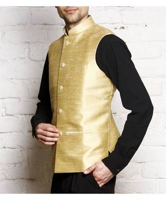 gold Modi Jacket Terry Wool Fabric Latest Design 1