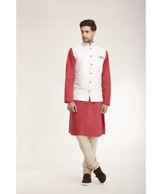 white Modi Jacket Terry Wool Fabric Latest Design 1