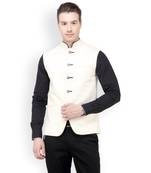 white Modi Jacket Terry Wool Fabric Latest Design