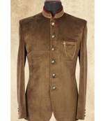 brown  Jodhpuri Velvet Coat