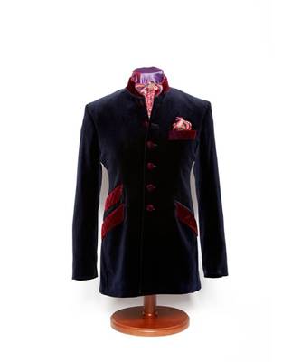 black Jodhpuri Velvet Coat 1