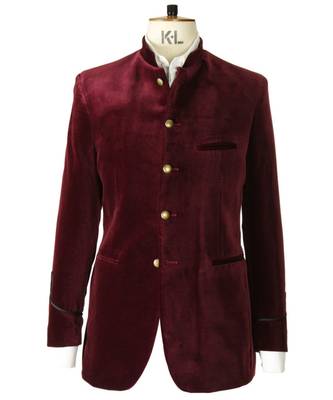 red Jodhpuri Velvet Coat 1