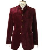 red Jodhpuri Velvet Coat