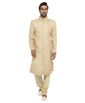 pink Men's Sherwani in Silk Fabric 1