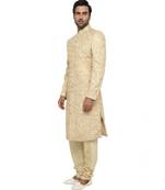 pink Men's Sherwani in Silk Fabric