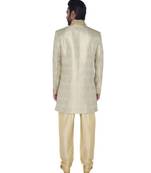 grey Men's Sherwani in Silk Fabric
