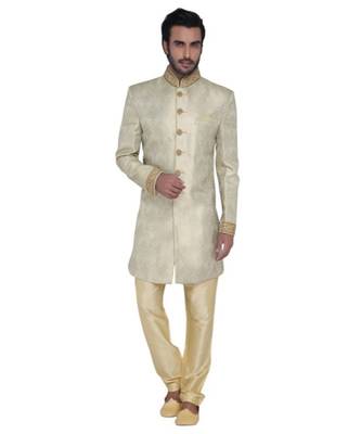 grey Men's Sherwani in Silk Fabric 2