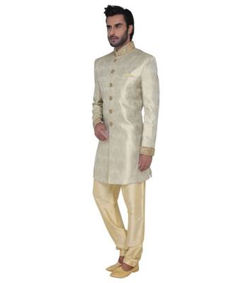 grey Men's Sherwani in Silk Fabric 3
