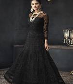 Black embroidered net salwar