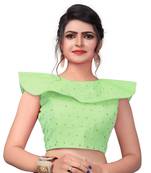 Light_Green Women'S Embroiderey Malbari Silk Blouse
