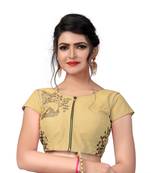 Beige Designer Embroiderey Malbari Silk Extra Sleeve With Blouse