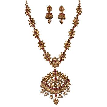 Peacock Shaped Engraved Designer Necklace 3