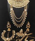 Designer White CZ Pearl Kundan Full Bridal Jewelry Set