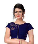 Blue Designer Embroiderey  Malbari Silk Extra Sleeve With Blouse