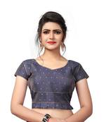 Grey Designer Malbari Silk Extra Sleeve With Blouse