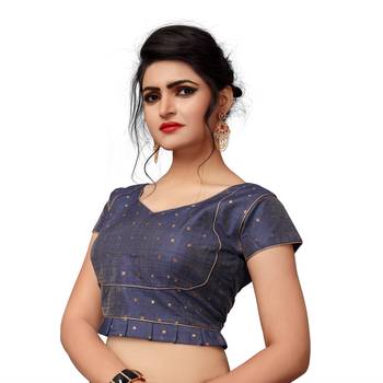 Grey Designer Malbari Silk Extra Sleeve With Blouse 4