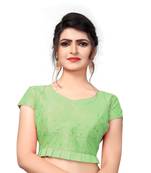 Light Green Designer  Malbari Silk Extra Sleeve With Blouse