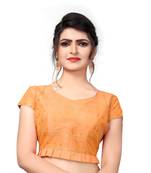 Light Orange Designer  Malbari Silk Extra Sleeve With Blouse