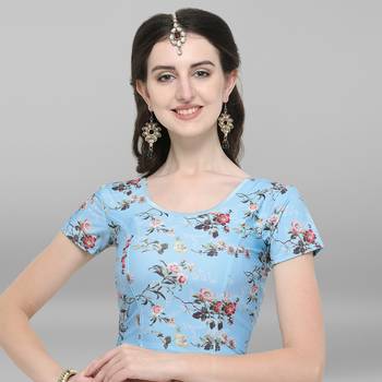 Women's Cotton Lycra Digital Printed Readymade Blouse 1