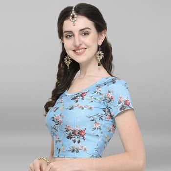 Women's Cotton Lycra Digital Printed Readymade Blouse 2
