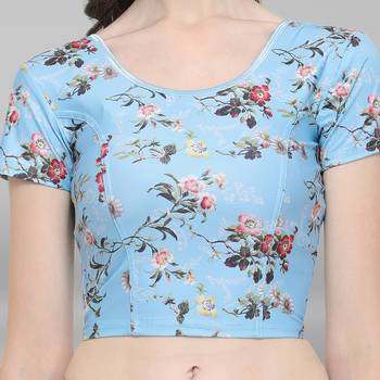 Women's Cotton Lycra Digital Printed Readymade Blouse 4