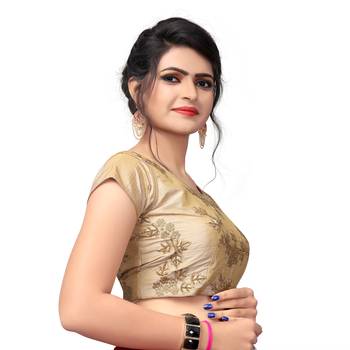 Beige Designer Embroiderey Malbari Silk Extra Sleeve With Blouse 3