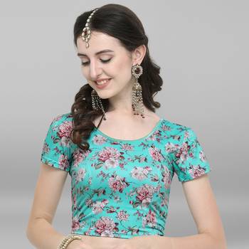 Janasya Women's Cotton Lycra Digital Printed Readymade Blouse 1