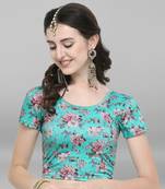 Janasya Women's Cotton Lycra Digital Printed Readymade Blouse