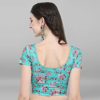 Janasya Women's Cotton Lycra Digital Printed Readymade Blouse 3
