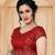 Maroon Women'S Jacquard  With V Neck Blouse