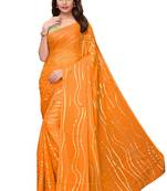 Mustard plain silk blend saree with blouse