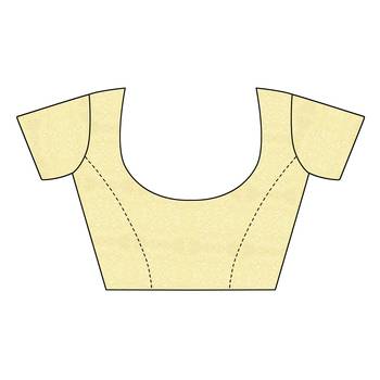 Mustard plain silk blend saree with blouse 4