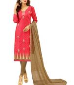 Maroon embroidered cotton salwar