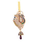 Magnificent Blue Peacock Saree Challa/ Waist Key Chain/Satka