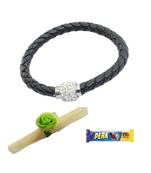 Magnetic Braided & Stone Studded Black Braceletcum Rakhi For Brother