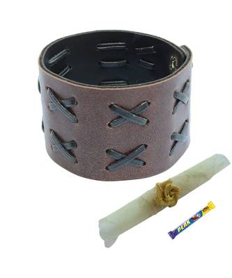 Broad Coffee Brown Cross Bracelet/Wrist Band For Men 1