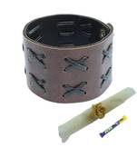 Broad Coffee Brown Cross Bracelet/Wrist Band For Men