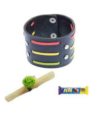Broad  multicolored Stripes Bracelet cum Rakhi For Brother 1