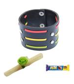 Broad  multicolored Stripes Bracelet cum Rakhi For Brother