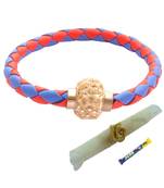 Magnetic Braided & Stone Studded Red & Blue Bracelet cum Rakhi For Brother
