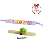 Mesmerizing Purple  Seed Beaded  Bracelet cum Rakhi For Brother