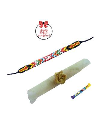 Ardent Black Seed Beaded  Bracelet cum Rakhi For Brother 1