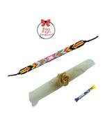 Ardent Black Seed Beaded  Bracelet cum Rakhi For Brother