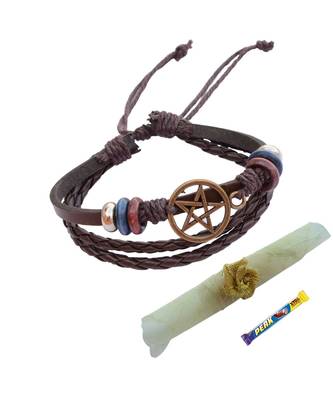 Triple Layered Star  Darkest Brown Bracelet cum Rakhi For Brother 1