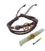 Triple Layered Star  Darkest Brown Bracelet cum Rakhi For Brother