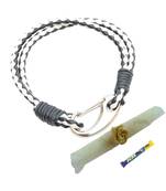 Double Layered Black & White Braided Bracelet cum Rakhi For Brother